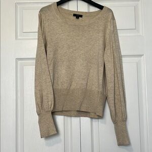 J. Crew Tan Crew Neck Sweater Lightweight Fine-Knit